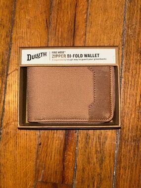Duluth Trading Co Fire Hose Zipper Bi-Fold Wallet - Brown